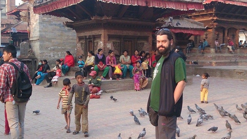 Yeray Castro en Katmandú, en una imagen subida por él mismo a su perfil de Facebook el 11 de abril 