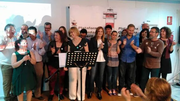 Acto de presentación de la candidatura electoral de la Plataforma Ciudadana Abderitana, en el Centro Cultural de Adra.