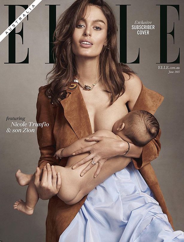 La portada de la polémica: Una modelo dando el pecho a su hijo en 'Elle'