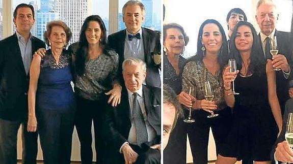 Dos momentos de la fiesta en el apartamento de Nueva York. 