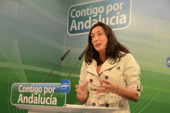 La secretaria general del PP-A ofrece su análisis de los PGE, ayer en Sevilla