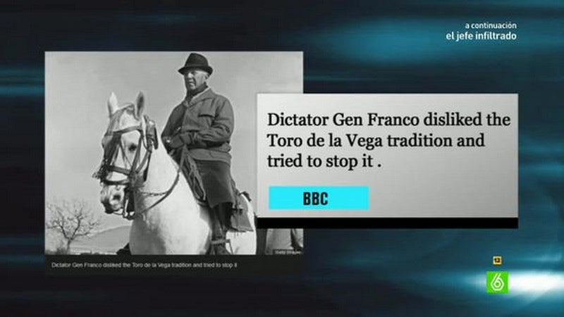 'El Intermedio' mete la pata al intentar desacreditar a la BBC con Franco y el Toro de la Vega