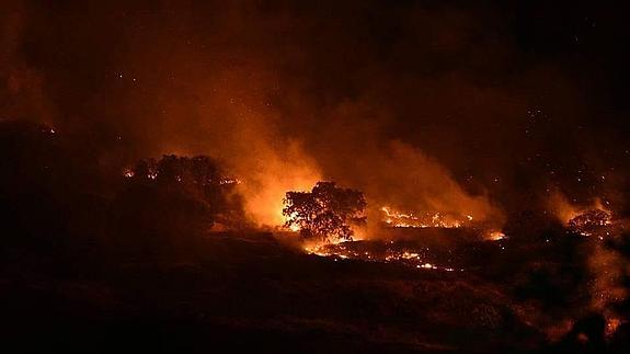 Fuego en un paraje de Castillo de Locubín