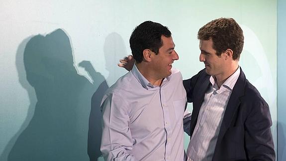 Moreno Bonilla y Casado, ayer en Jaén. 