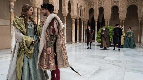 Carlos e Isabel, en la Alhambra. 