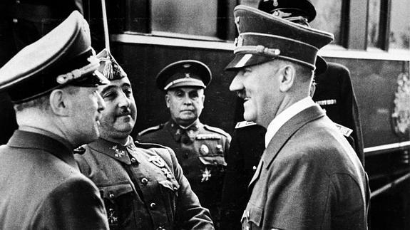 Franco y Hitler en Hendaya. 