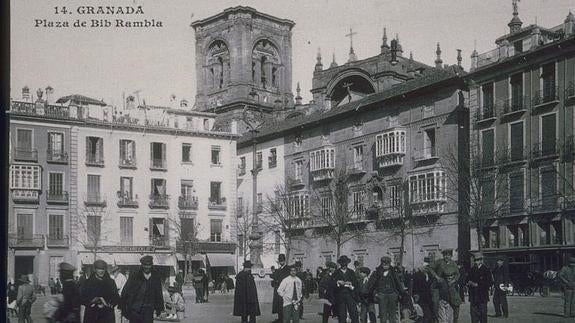 Postal de la plaza Bib Rambla a principios del siglo XX. 