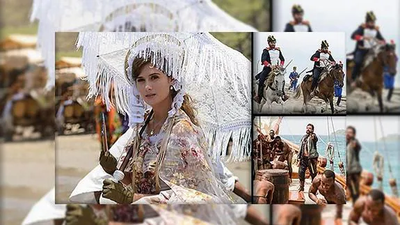 Tres fotogramas de la serie, en la que se ve a la actriz Nerea Camacho. 