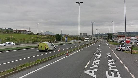 Carretera de La Avanzada, en el municipio de Erandio, donde detuvieron al hombre. 