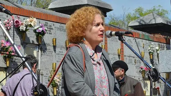 Mirta Núñez Díaz-Balart en un acto en recuerdo de las víctimas del franquismo en Madrid.