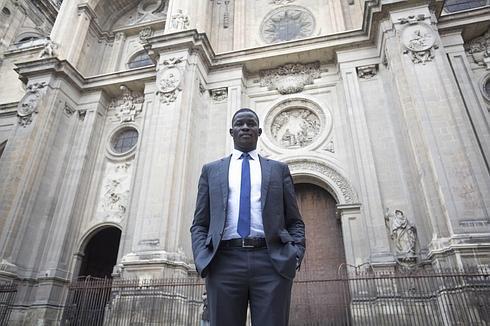 Victor Ochen, en la Plaza de las Pasiegas.