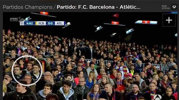 Imágenes de la retransmisión televisiva del partido entre Barça y Atlético disputado el martes. 