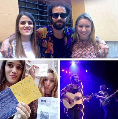 Imágenes publicadas en Facebook por un amigo de las tres fallecidas en un accidente en Lebrija, en las que posan con el cantante El Canijo de Jerez. 