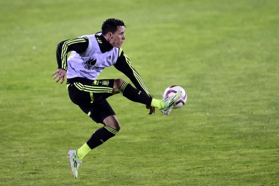 El futbolista motrileño José Callejón, en un entrenamiento anterior con la Selección española.