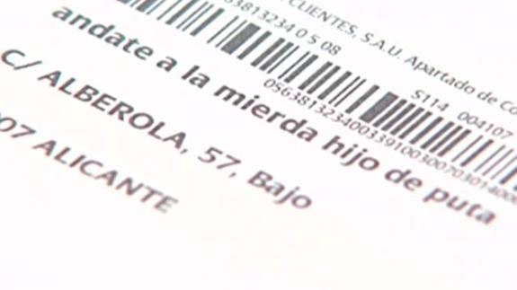 La insultante factura de una eléctrica: "Ándate a la mierda, hijo de puta"