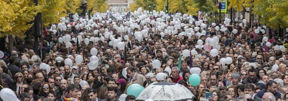 Participantes en la manifestación de noviembre para reivindicar «dos hospitales completos».