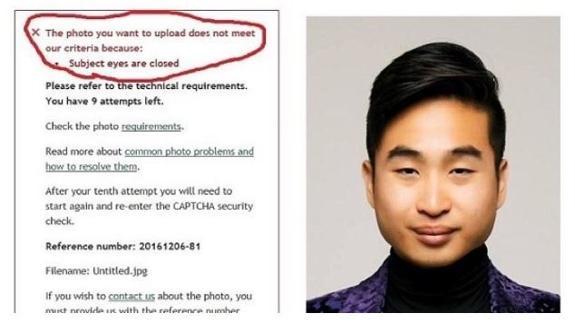 Le rechazan la foto del pasaporte porque el sistema insistía en que tenía los ojos cerrados