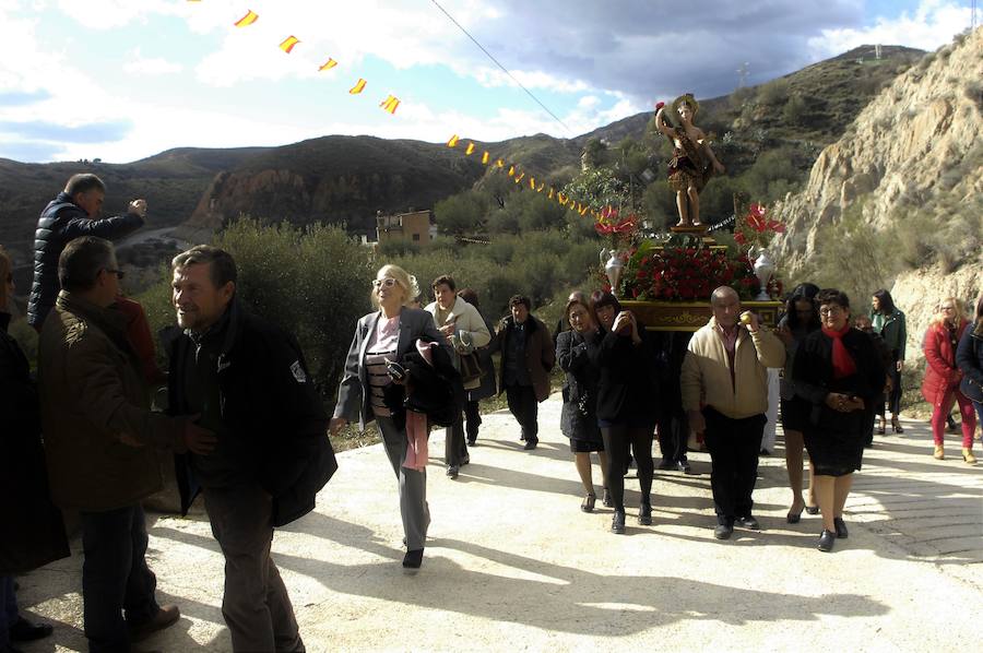 Procesión en Yátor por San Sebastián.