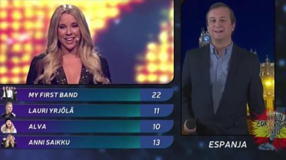 El 'tonteo' de Federico Llano con la presentadora de Finlandia en Eurovisión enciende la Red
