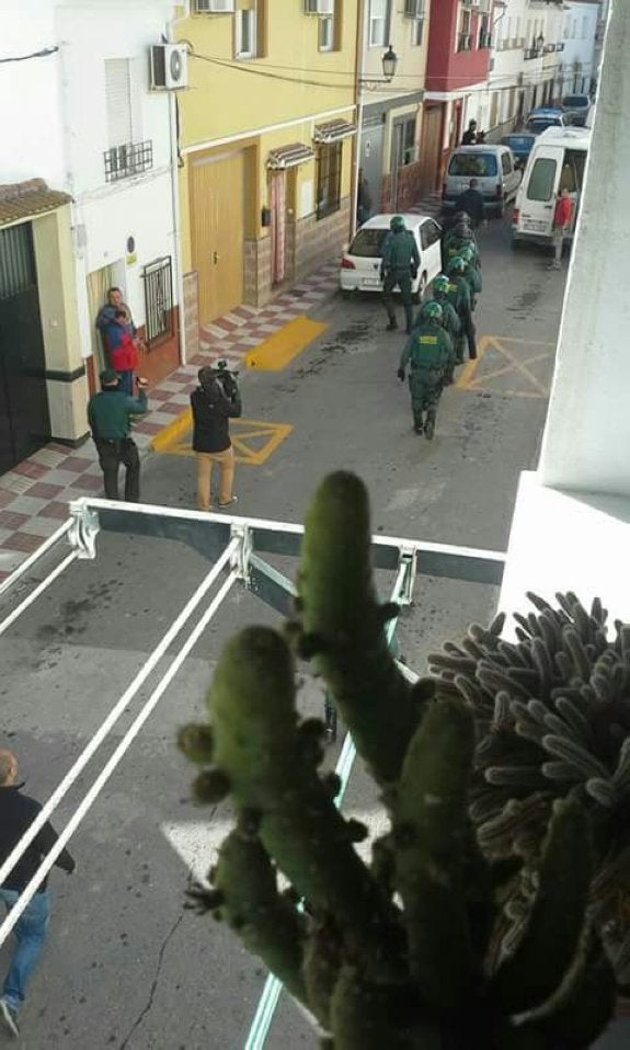 Operación contra la marihuana en Huétor Tájar, el martes.