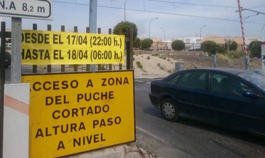 Cortes de tráfico en el paso a nivel de El Puche