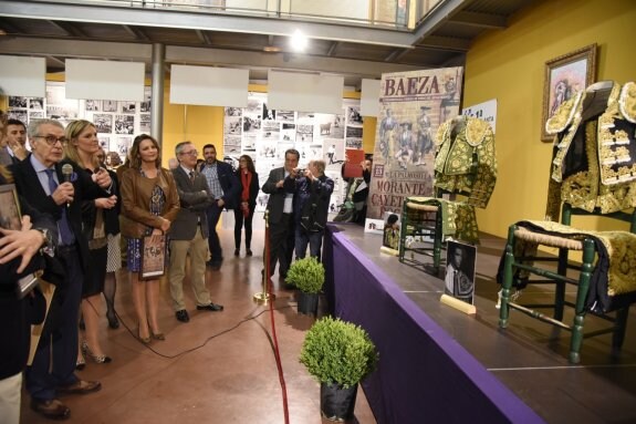 Inauguración de la exposición taurina ayer.