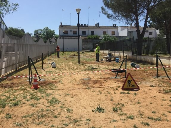 Obras en el paseo San Juan de la Cruz de La Carolina.