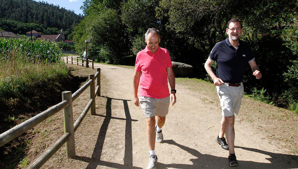 Rajoy regresa a sus paseos en su ruta preferida en vacaciones