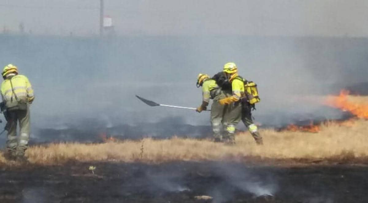 Extinguido el incendio de Olmedo de Camaces que calcinó 64 hectáreas de pasto