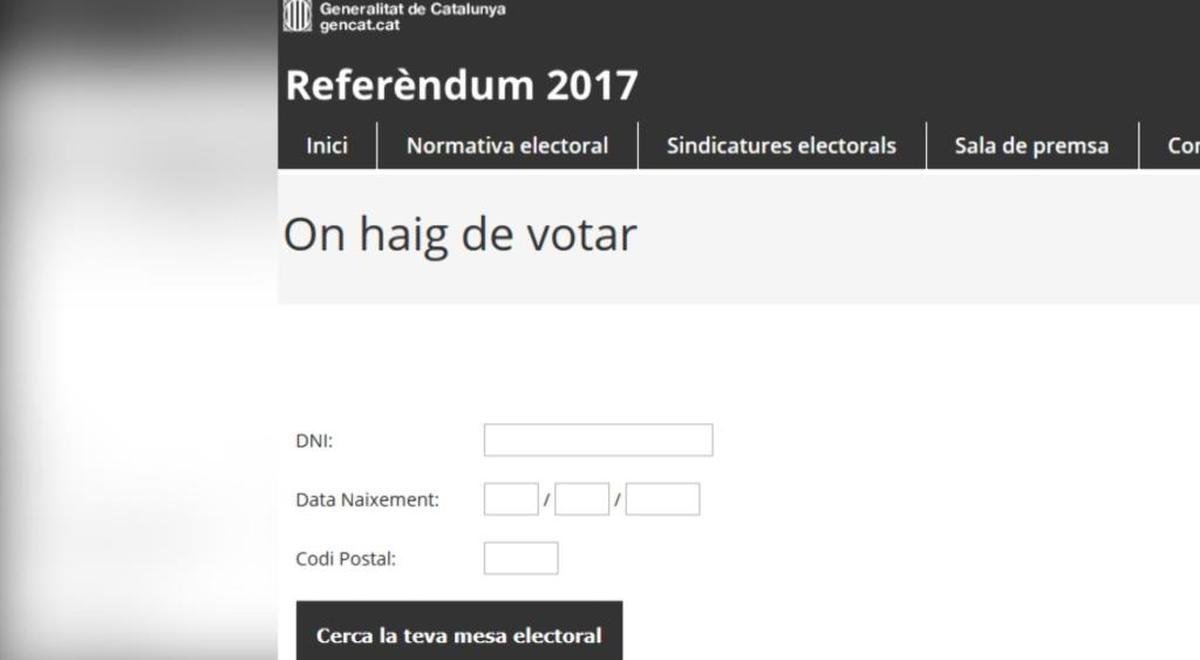 El TSJC suspende la web que indica dónde se puede votar el 1-O