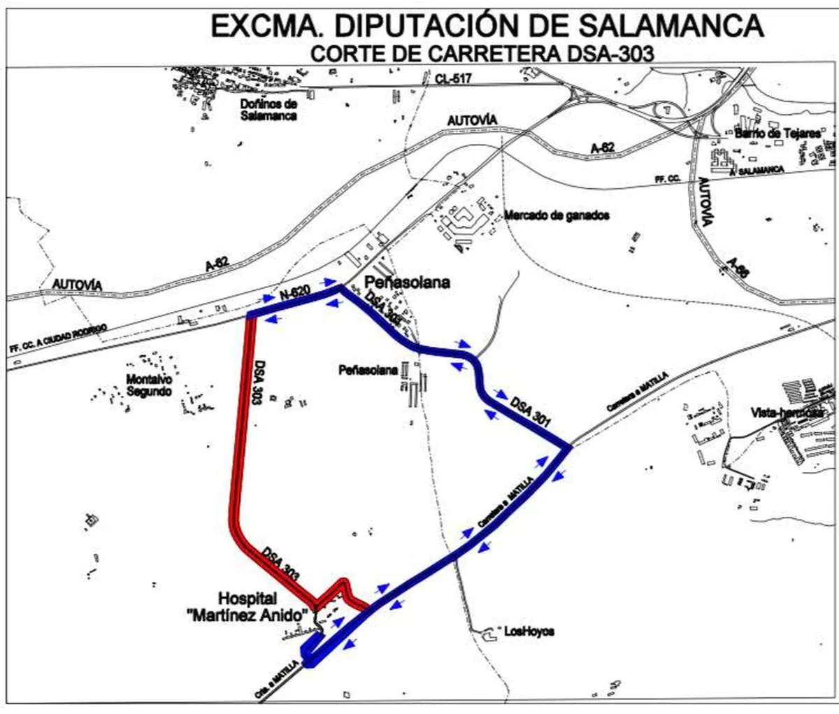 Arrancan las obras de mejora de la carretera de acceso al Hospital Los Montalvos