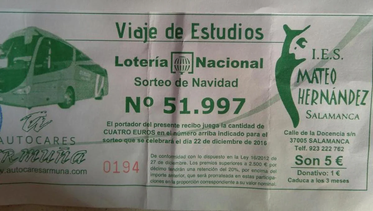 Un error en la imprenta de unas papeletas obliga a dos profesores a pagar de su bolsillo el premio de la Lotería del colegio