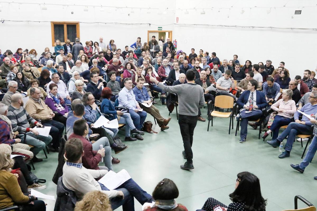 Asamblea conjunta celebrada a finales de febrero entre Ganemos Salamanca y Podemos