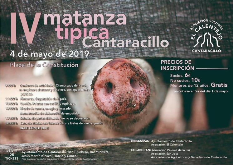 Cantaracillo celebrará el 4 de mayo su matanza típica tradicional