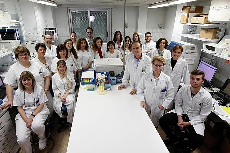 El grupo de investigación que dirige Marcos González.