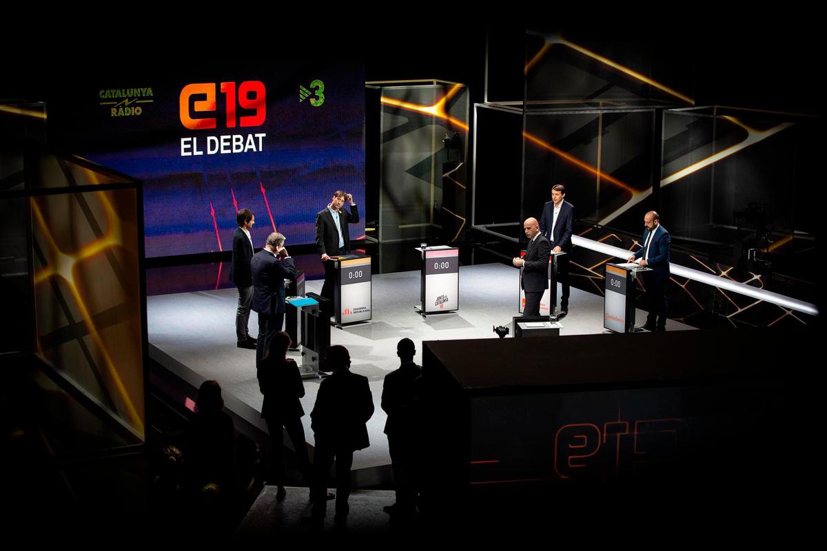 Imagen del plató donde ha tenido lugar el debate de TV3.