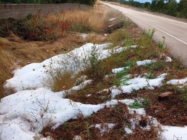 El granizo marca la tarde en la provincia de Salamanca