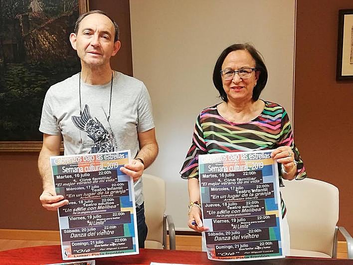 Tito Martín y Lourdes Villoria durante la presentación.