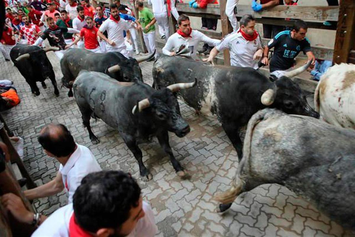 Una imagen del último encierro de San Fermín 2019.