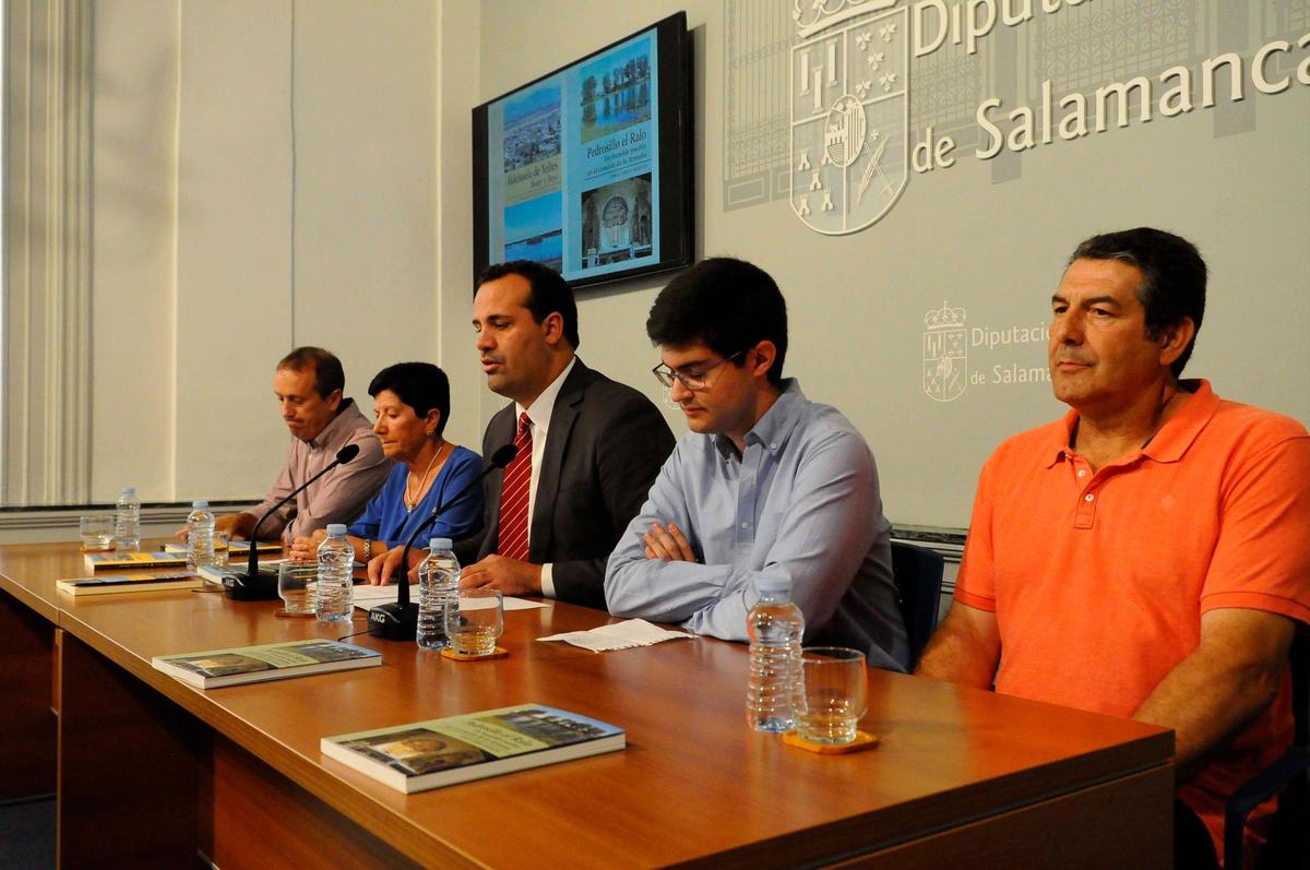 José Suárez, María Trinidad Vicente, David Mingo, Jorge Carro y José Luis Ayuso en la Diputación. | guzón