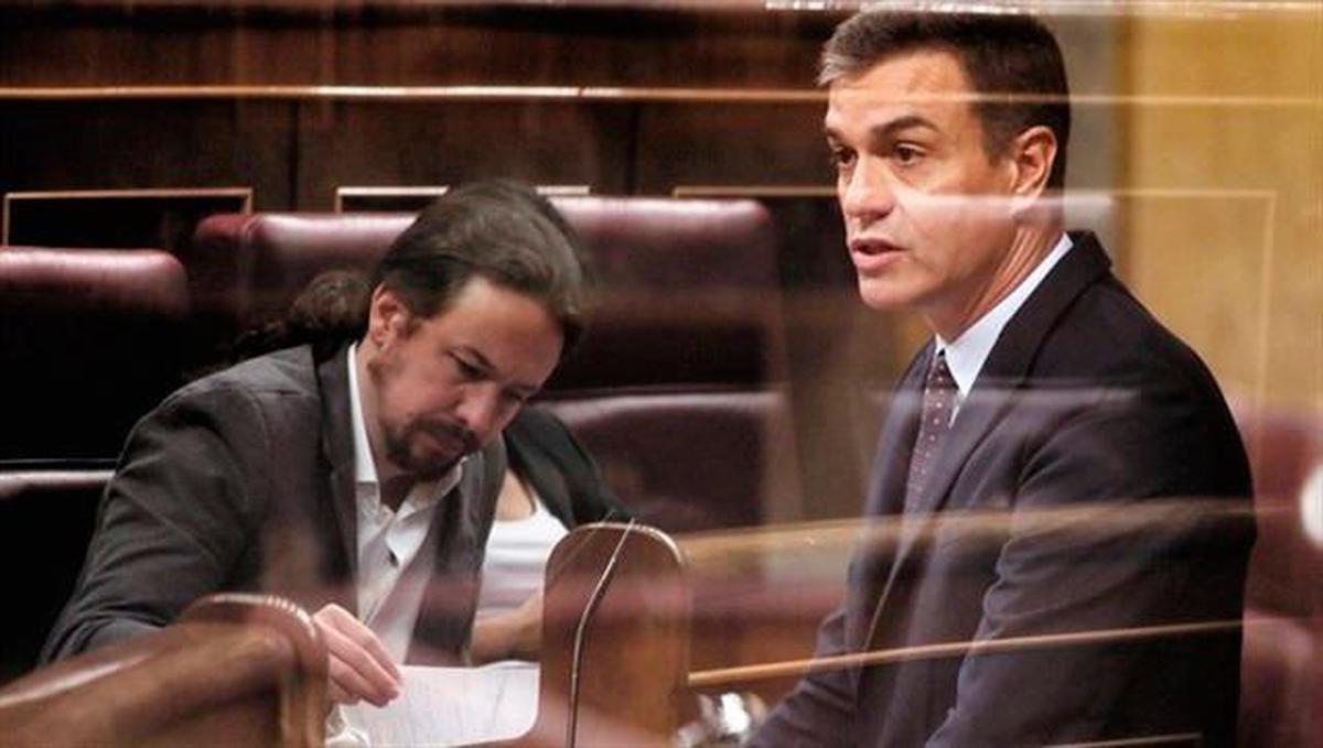 Pablo Iglesias y Pedro Sánchez.