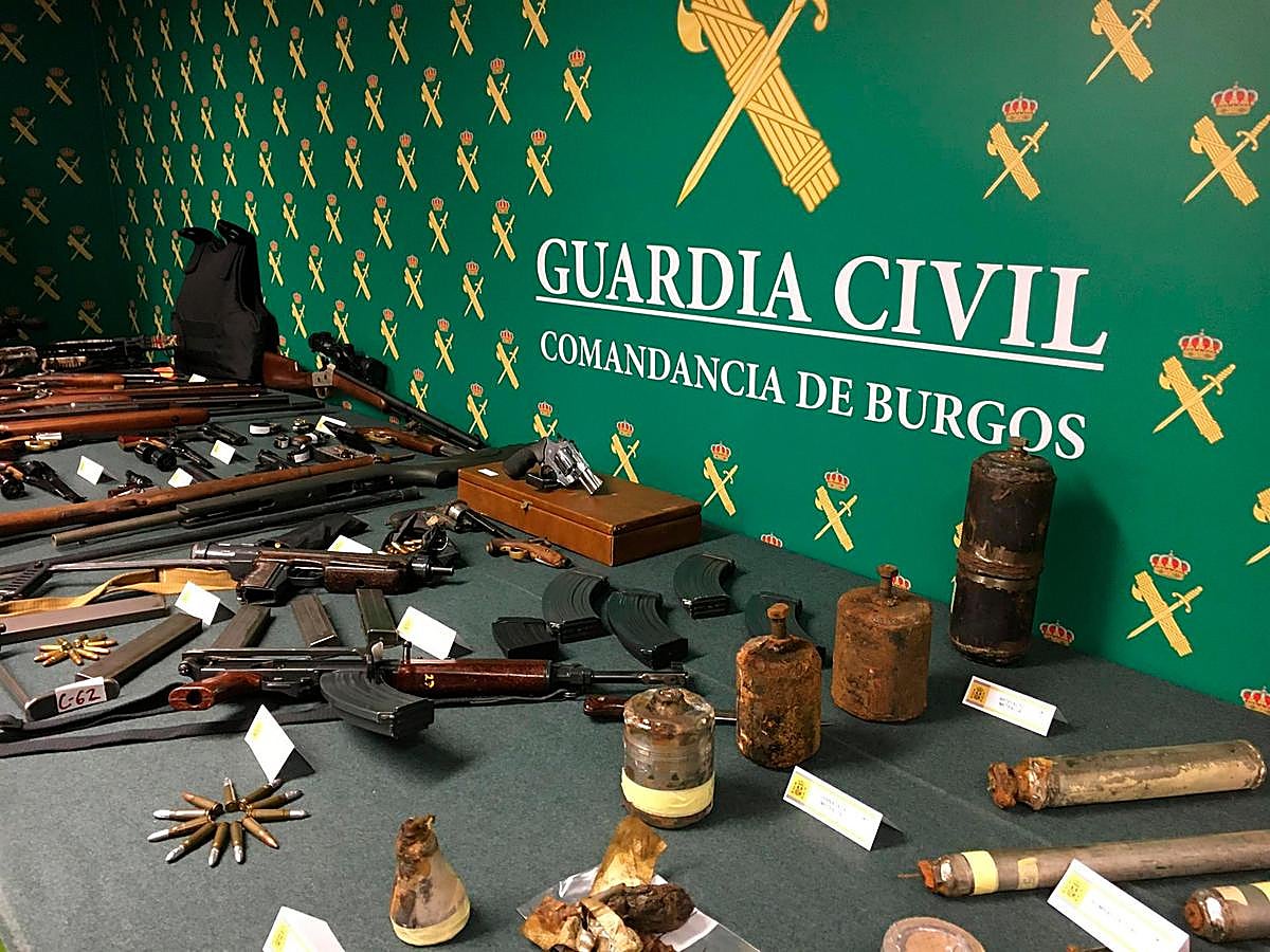 Armas requisadas al vecino de Miranda de Ebro.
