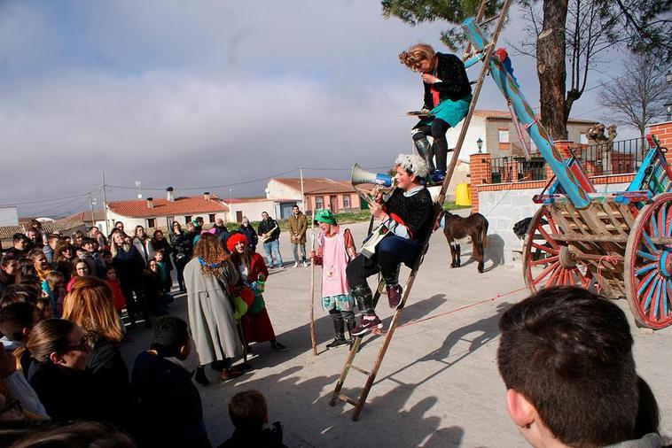 Los quintos durante la celebración de La Horca el año pasado.