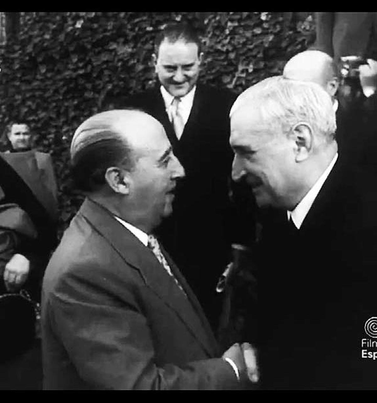 En 1957 se produjo el encuentro de Franco con Salazar en el parador de Ciudad Rodrigo,  dos pueblos ibéricos hermanados por ideales comunes . | CAPTURAS FILMOTECA ESPAÑOLA