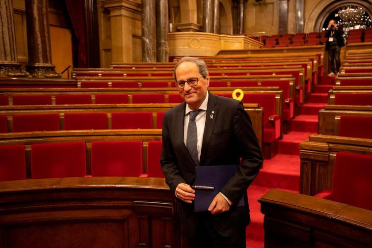 Quim Torra en el Parlament de Cataluña.