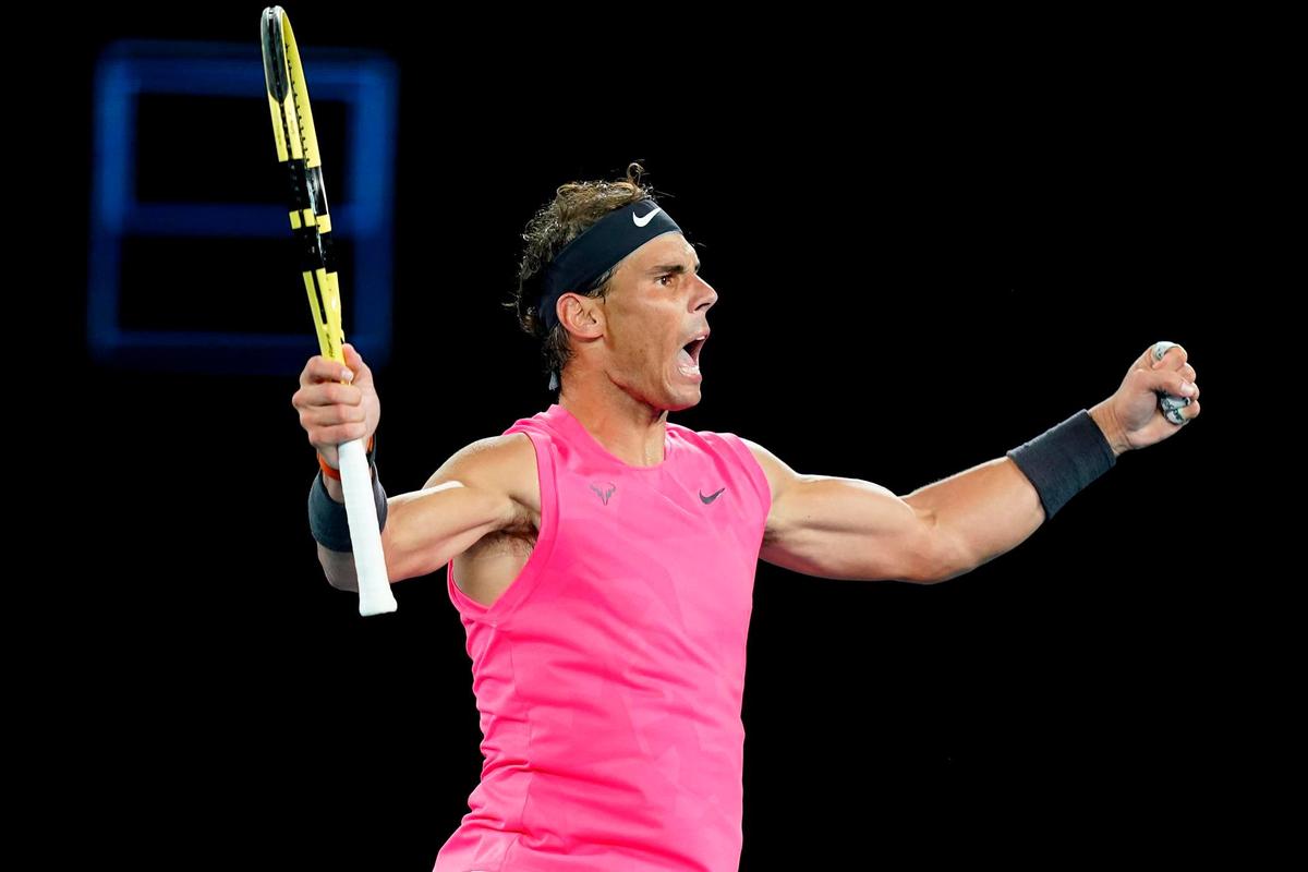 Rafa Nadal celebra su victoria ante Nick Kyrgios.