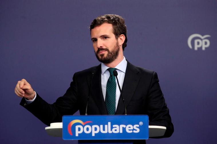 Pablo Casado en rueda de prensa.