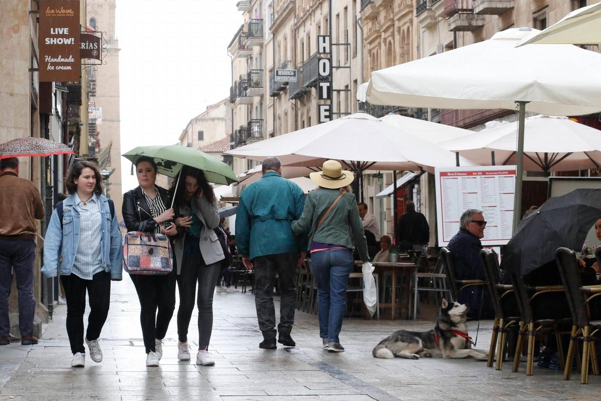 Día de lluvia en Salamanca.