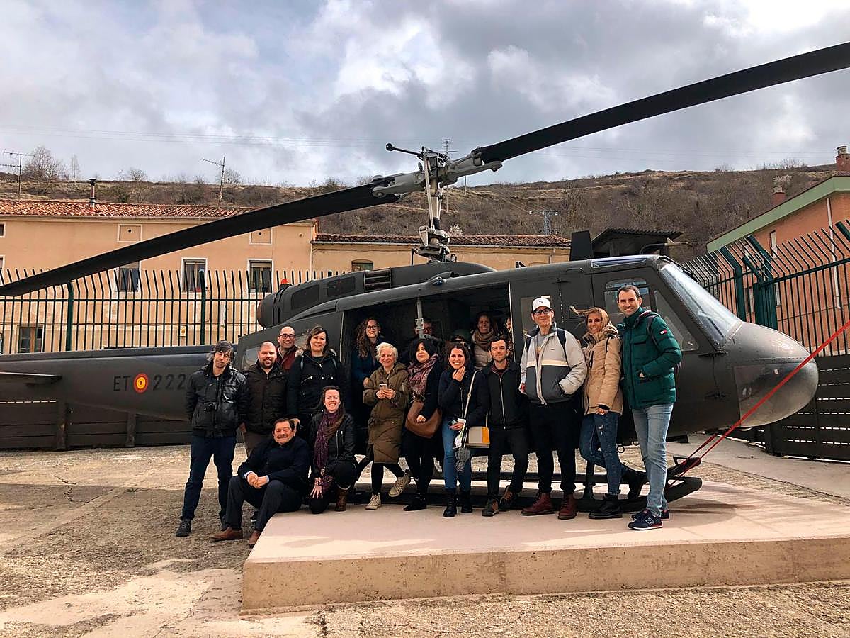 Los blogueros, en el Museo de Radiocomunicación Inocencio Bocanegra de Belorado.