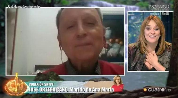 José Ortega Cano entra en directo en Supervivientes vía Skype .